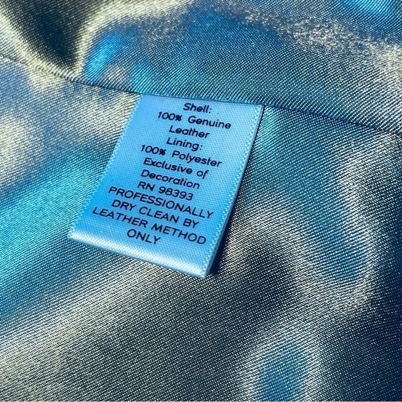 BRADLEY Bayou Tan Leather Jacket Lace Design Back - Picture 5 of 8